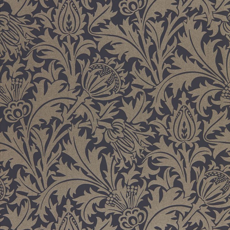 Pure Thistle Wallpaper - Black Ink - Morris & Co - 216549 - Morris Wallpaper