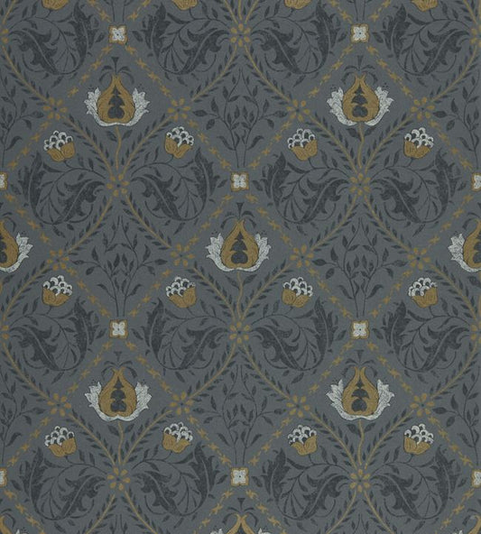 Pure Trellis Wallpaper - Black Ink - 216527 - Morris & Co