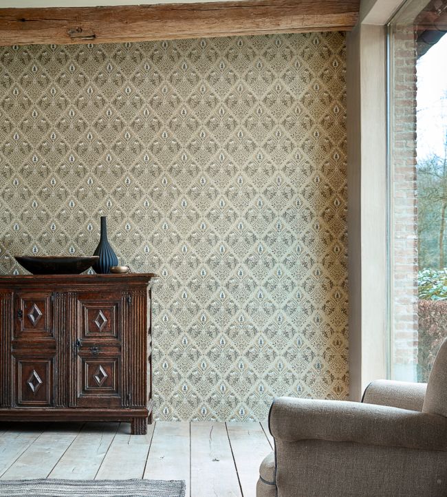 Pure Trellis Wallpaper - Gold - 216529 - Morris & Co - Morris Wallpaper