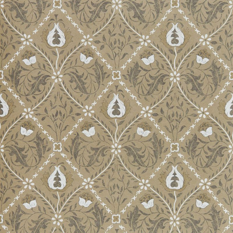 Pure Trellis Wallpaper - Gold - Morris & Co - 216529 - Morris Wallpaper
