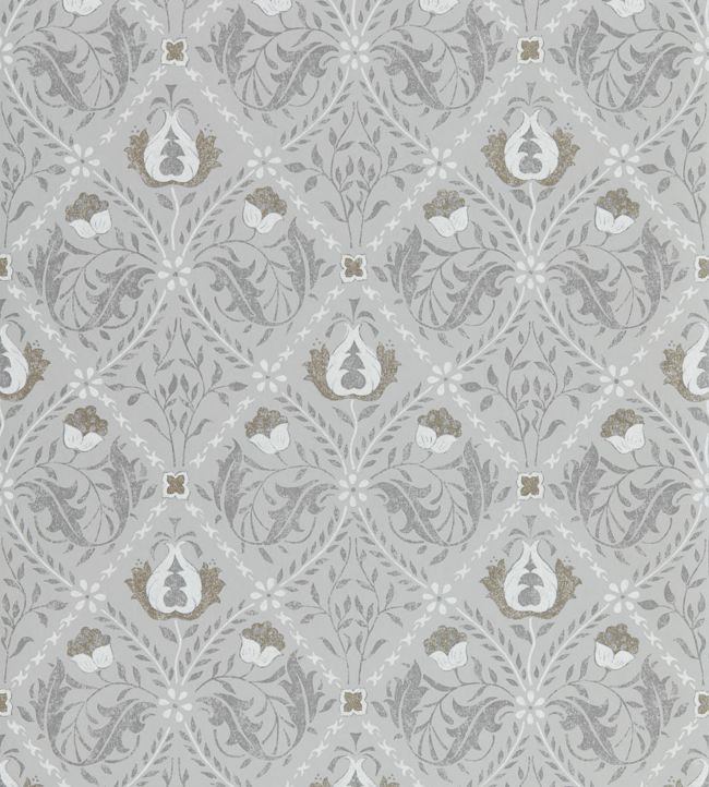 Pure Trellis Wallpaper - Lightish Grey - DMPN216528 - Morris & Co - Morris Wallpaper