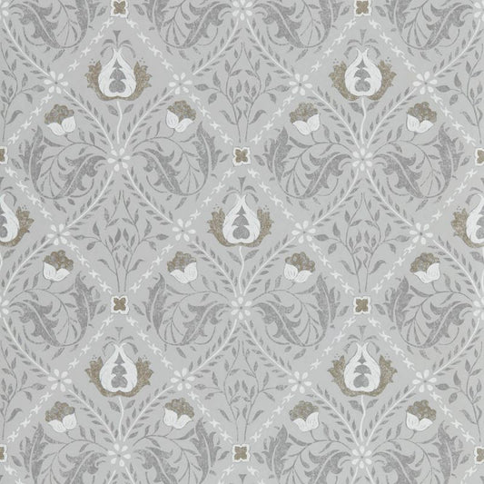 Pure Trellis Wallpaper - Lightish Grey - Morris & Co - 216528 - Morris Wallpaper