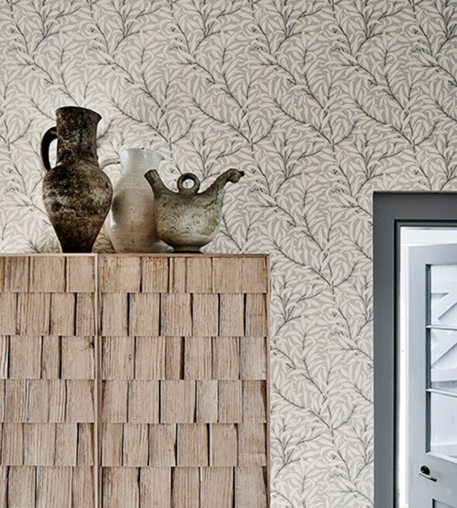 Pure Willow Bough Wallpaper - Charcoal/Black - 216026 - Morris & Co - Morris Wallpaper