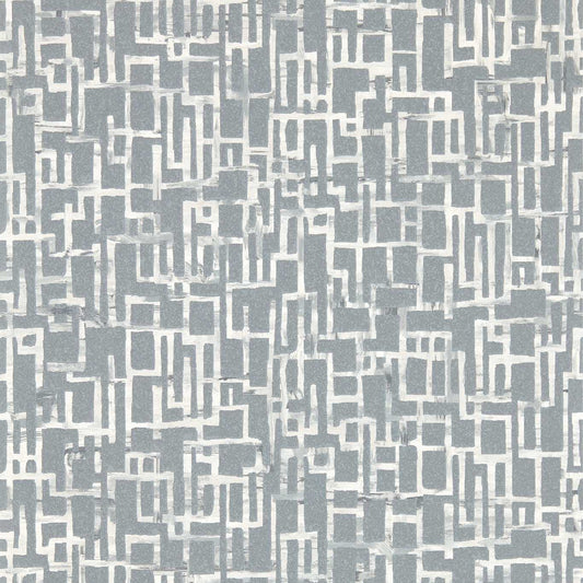 Quadrata Wallpaper - Steel - Clarke & Clarke - W0184/03 - Morris Wallpaper