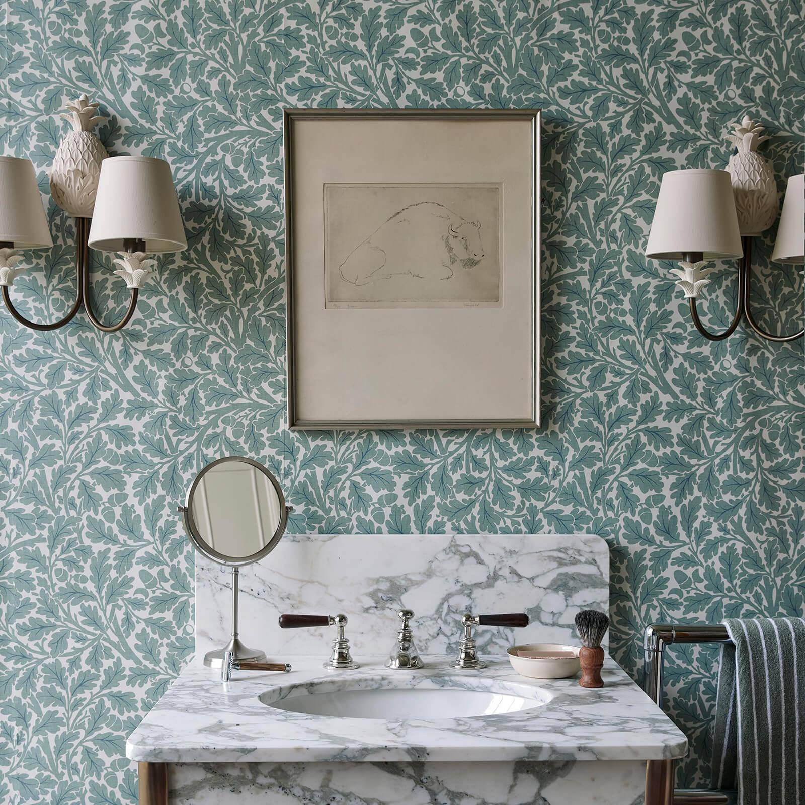 Quercus Wallpaper - Moonstone - House of Hackney - 1-WA-QUE-DI-MOO-XXX - Morris Wallpaper