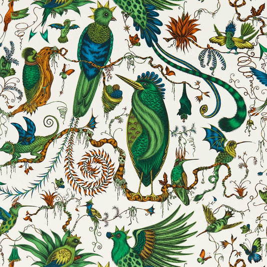 Quetzal Wallpaper - Green - Clarke & Clarke - W0217/03 - Morris Wallpaper