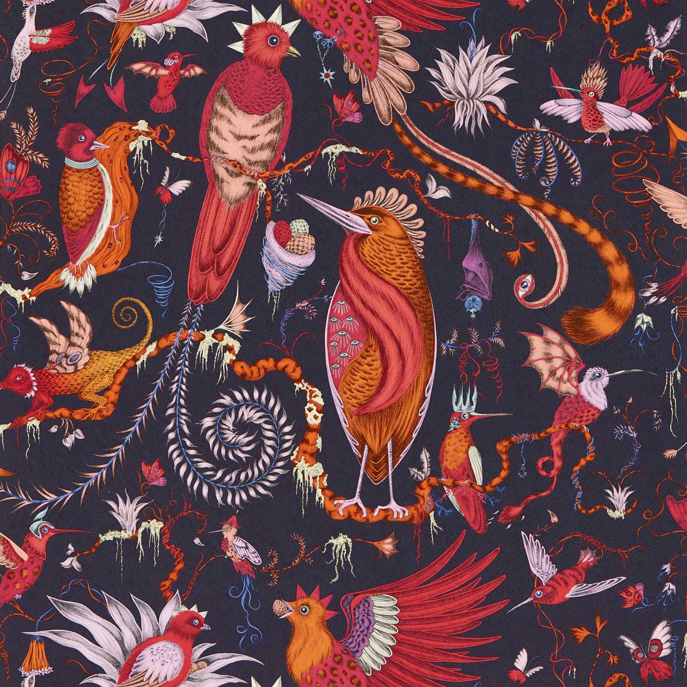 Quetzal Wallpaper - Violet - Clarke & Clarke - W0217/04 - Morris Wallpaper