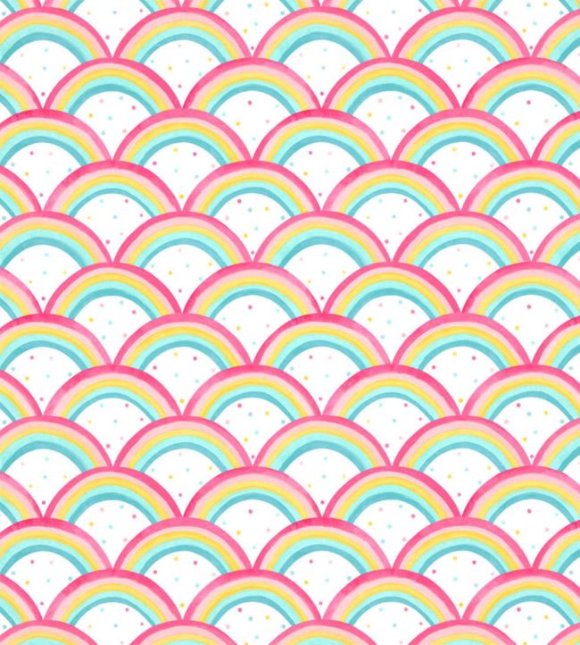 Rainbow Brights Wallpaper - Cherry/Blossom/Pineapple/Sky - HLTF112645 - Harlequin - Morris Wallpaper