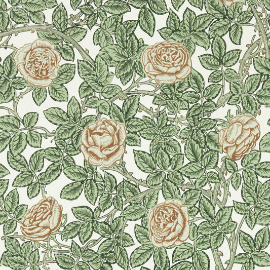 Rambling Rose Leafy Arbour/Pearwood Wallpaper - Leafy Arbour/Pearwood - MEWW217208 - Morris & Co - Emmery Walkers - Morris Wallpaper