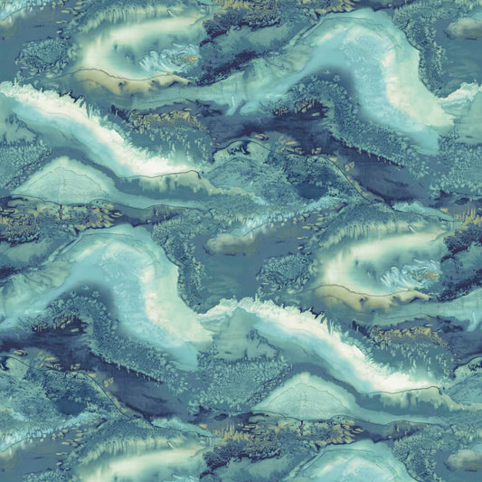 Reflected Obsidian Wallpaper - Azurite - Harlequin - HQN2112852 - Morris Wallpaper