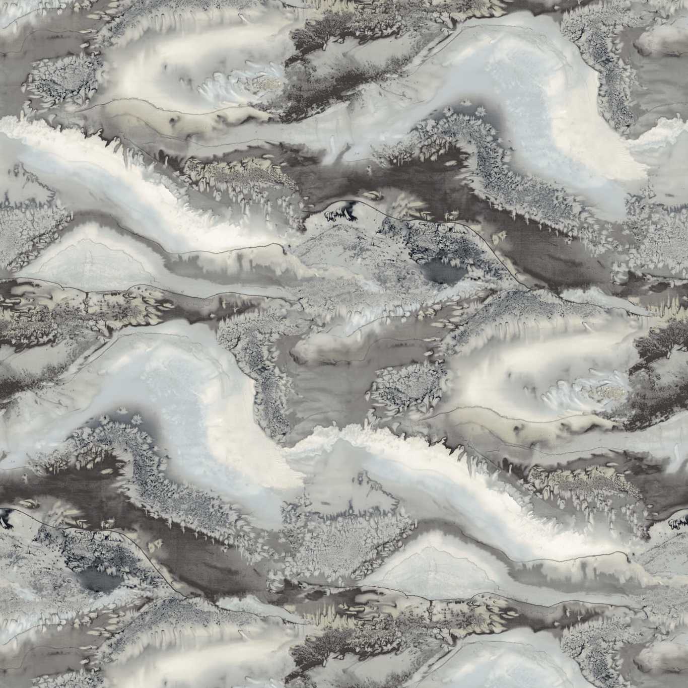 Reflected Obsidian Wallpaper - Snowflake - HQN2112853 - Harlequin - Premier Wallcovering