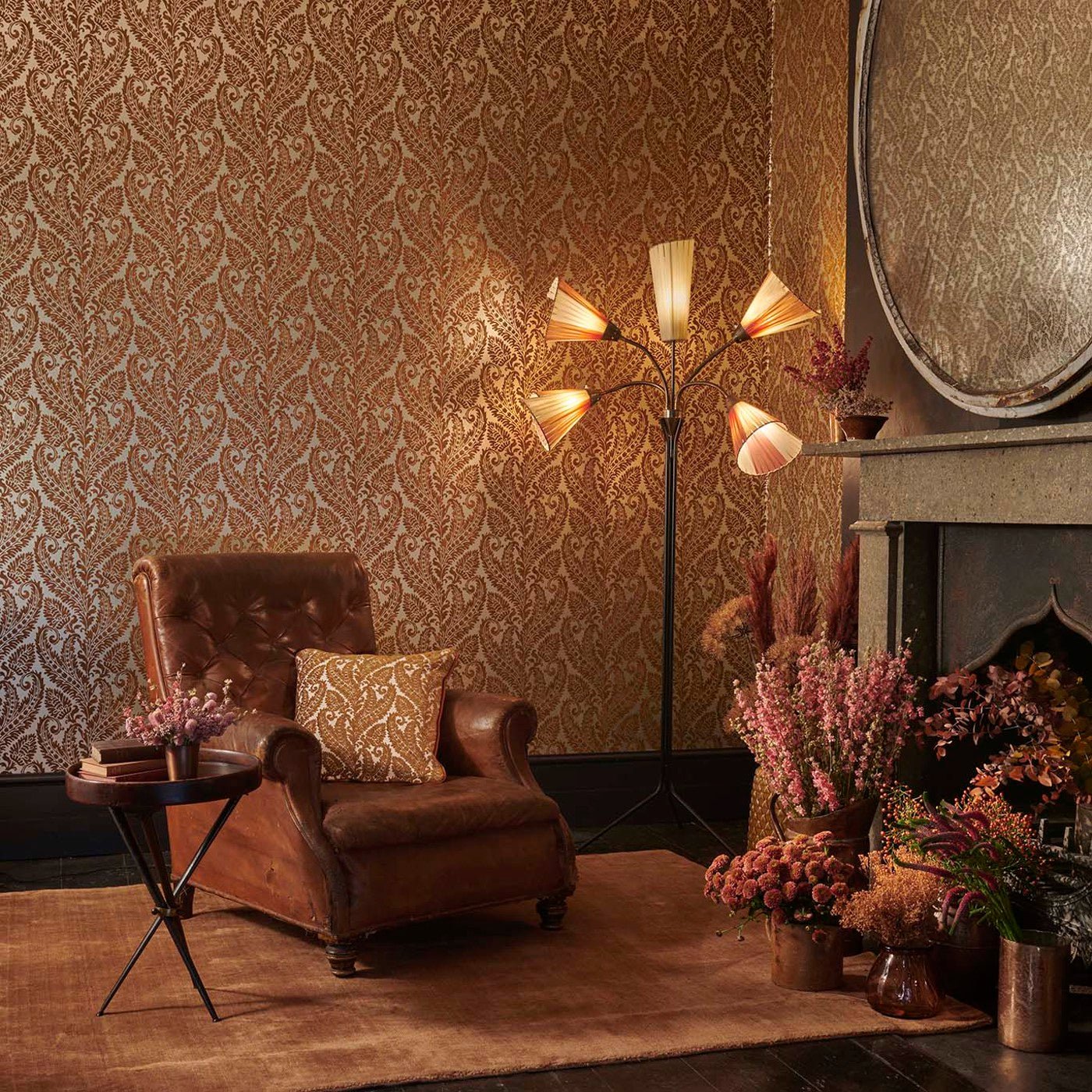 Regale Wallpaper - Denim - Clarke & Clarke - W0161/01 - Morris Wallpaper