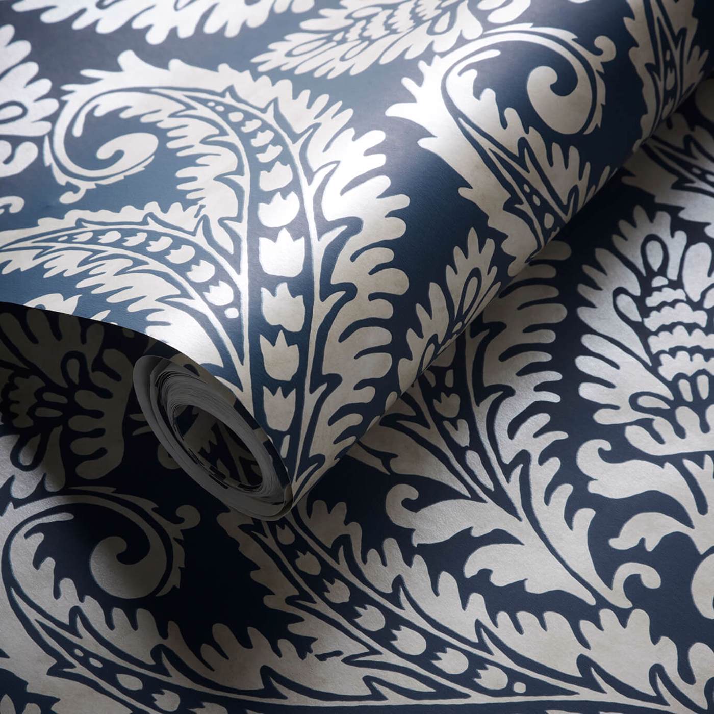 Regale Wallpaper - Denim - Clarke & Clarke - W0161/01 - Morris Wallpaper