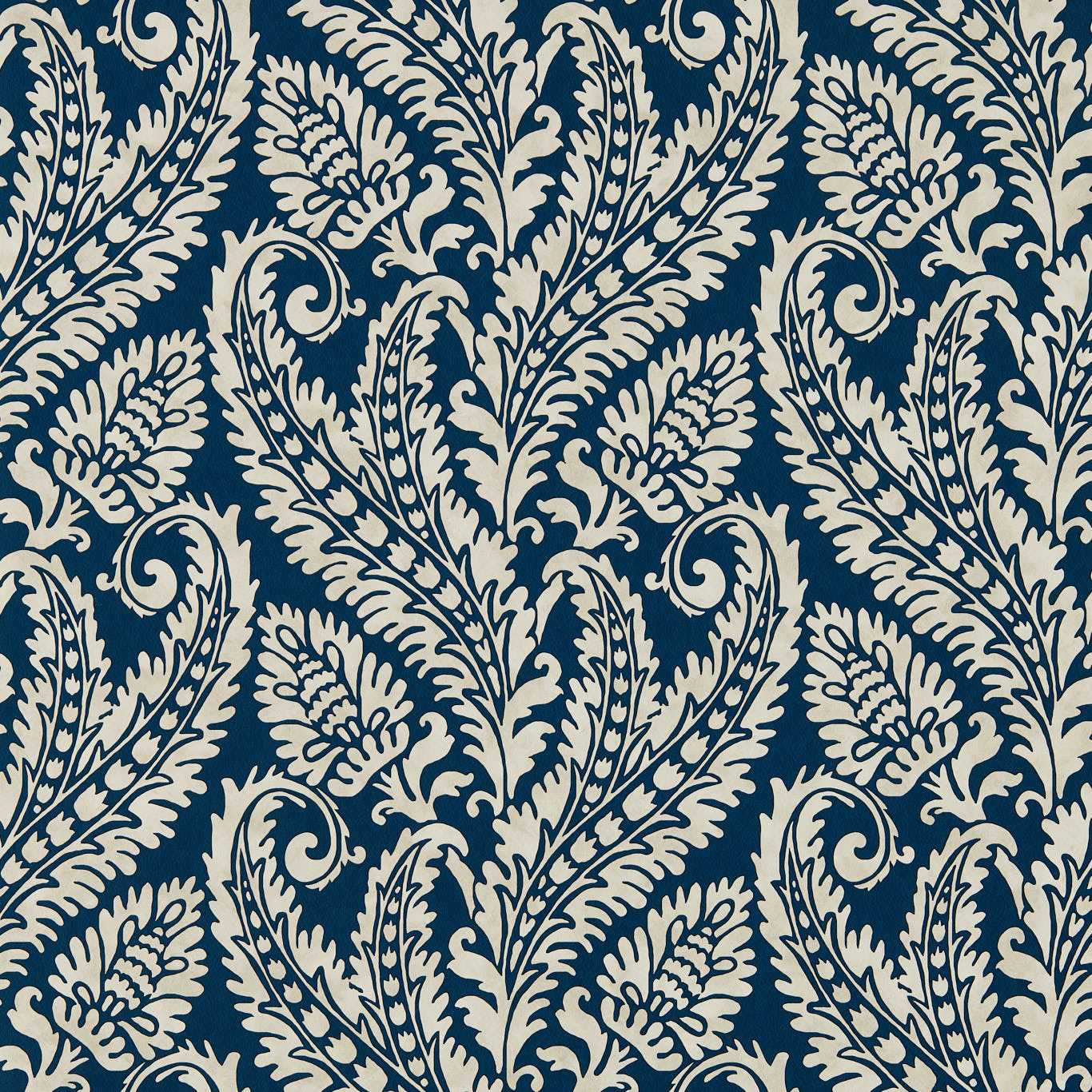 Regale Wallpaper - Denim - Clarke & Clarke - W0161/01 - Morris Wallpaper