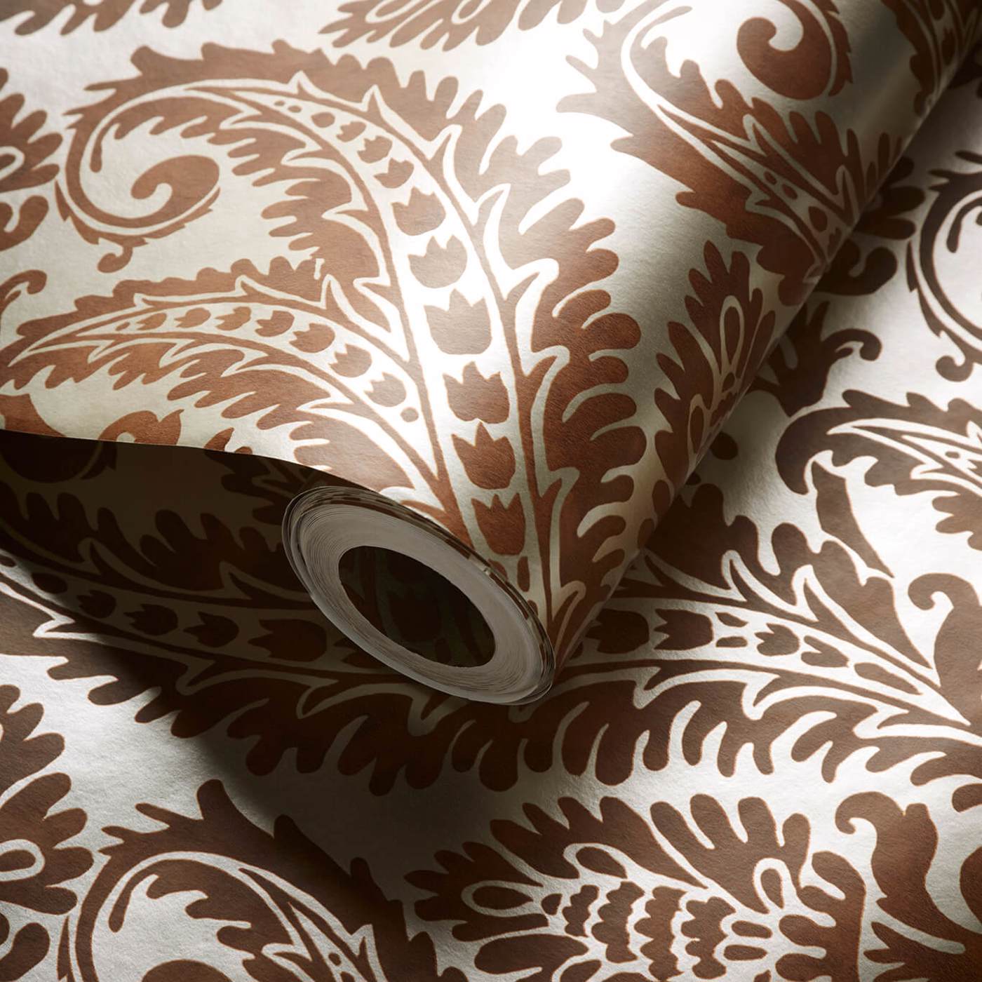 Regale Wallpaper - Russet/Gilver - Clarke & Clarke - W0161/04 - Morris Wallpaper