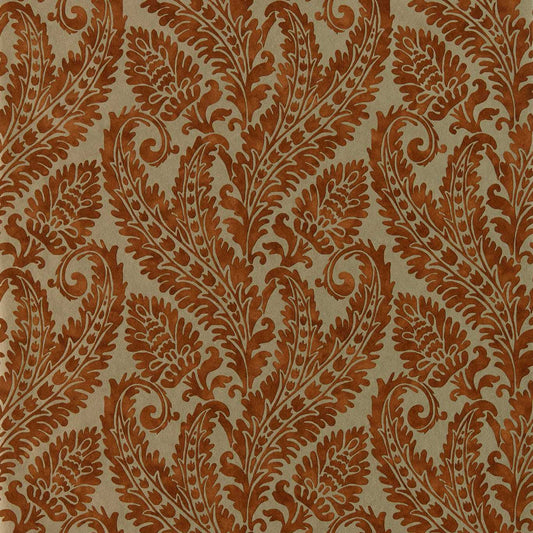 Regale Wallpaper - Russet/Gilver - Clarke & Clarke - W0161/04 - Morris Wallpaper