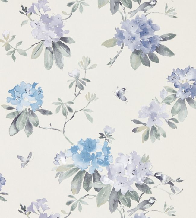 Rhodera Wallpaper - Amethyst/Charcoal - DWAP216266 - Sanderson - Morris Wallpaper