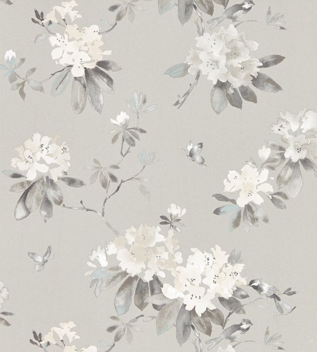 Rhodera Wallpaper - Silver - DWAP216265 - Sanderson - Morris Wallpaper