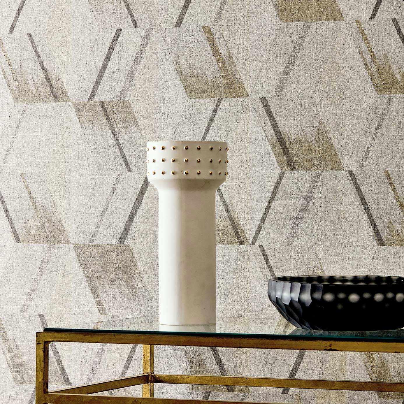 Rhombi Wallpaper - Anthracite - Zoffany - ZRHW312895 - Morris Wallpaper