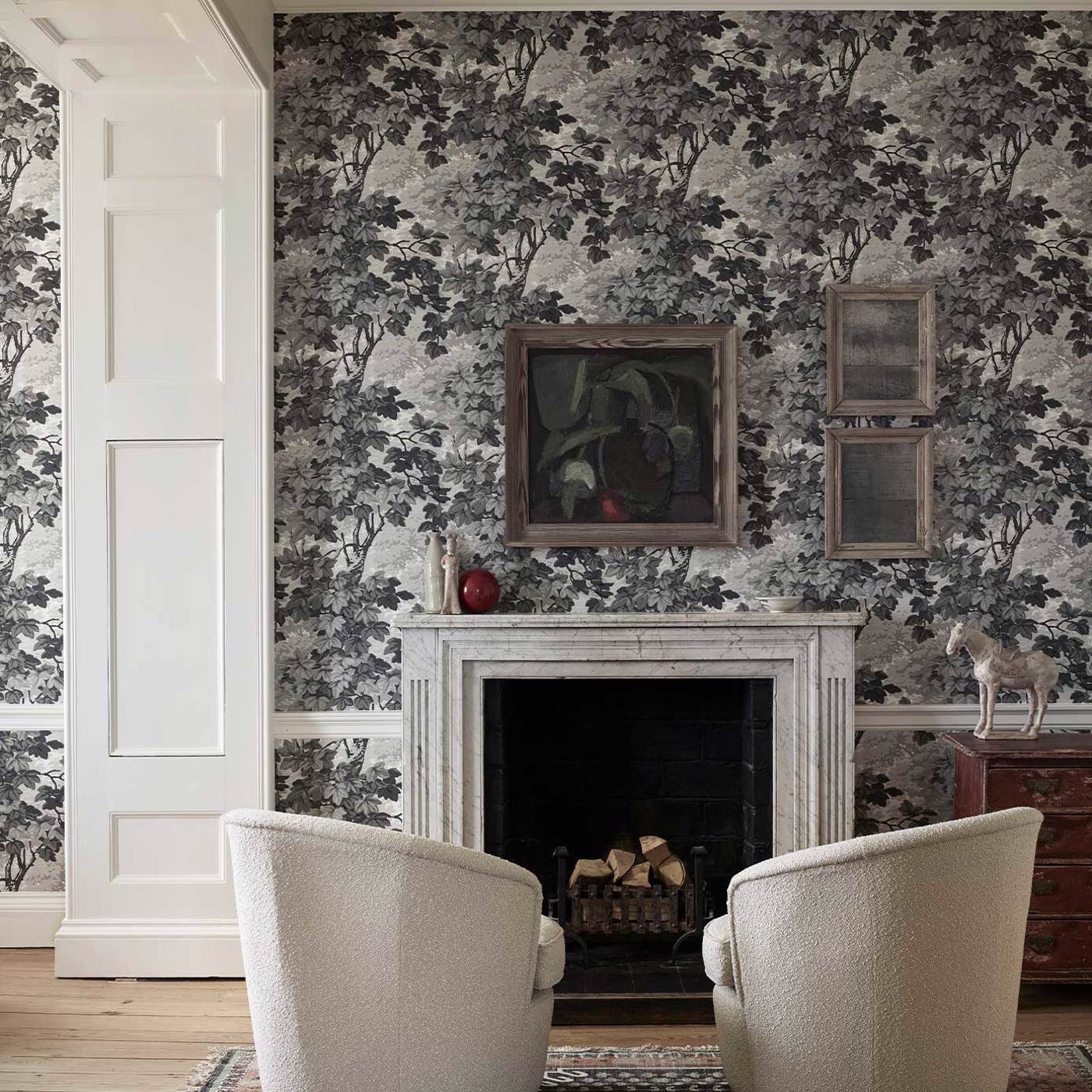 Richmond Park Wallpaper - Charcoal - ZINW310059 - Zoffany - Morris Wallpaper