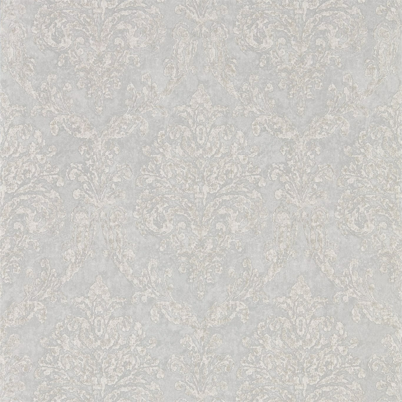 Riverside Damask Wallpaper - Dove/Silver - Sanderson - DWAP216289