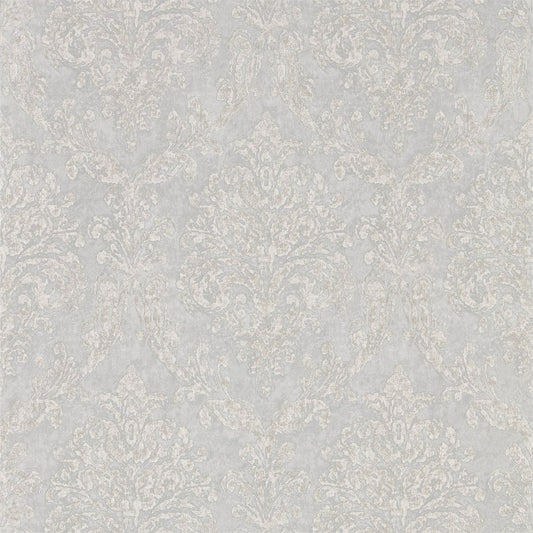 Riverside Damask Wallpaper - Dove/Silver - Sanderson - DWAP216289