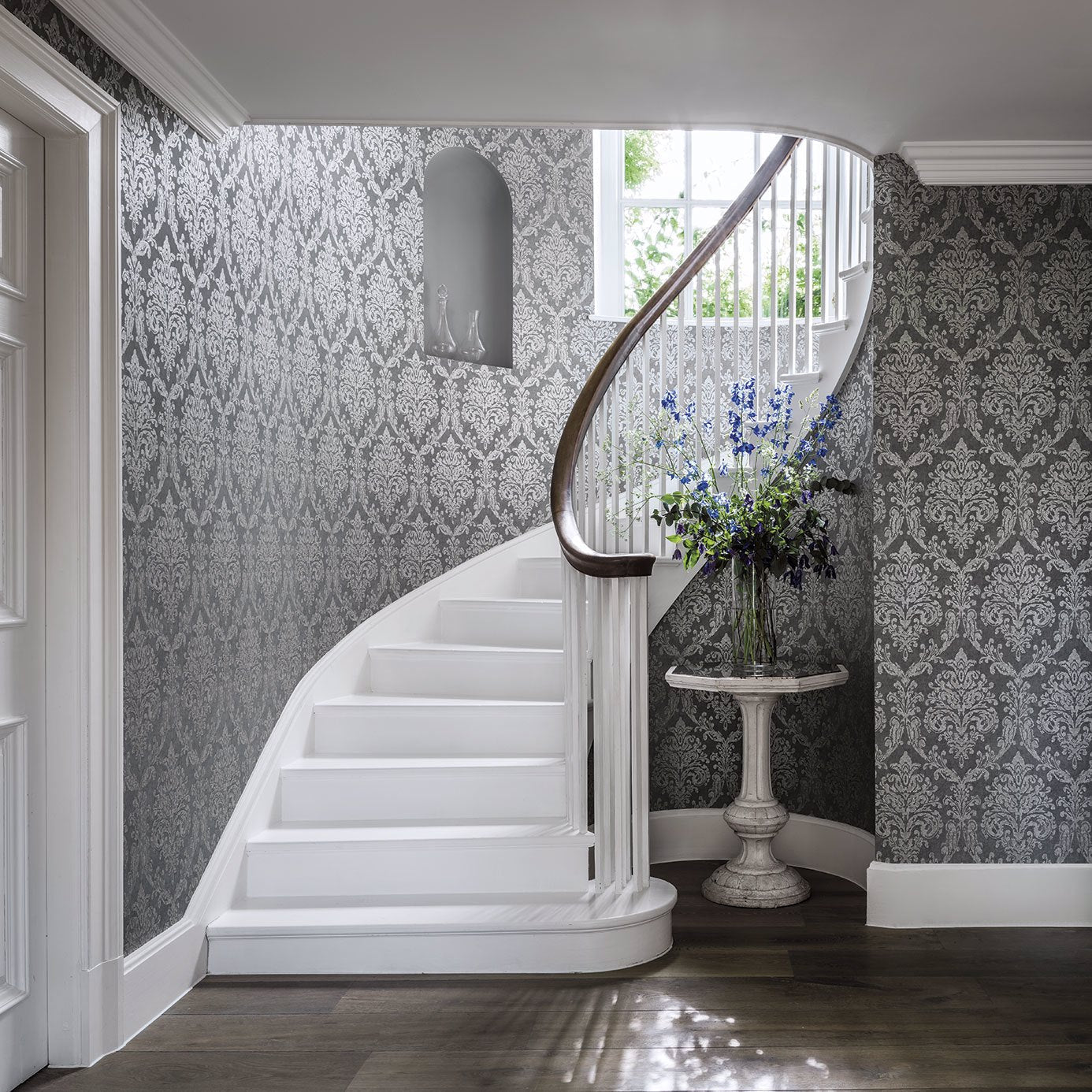 Riverside Damask Wallpaper - Mole/Copper - Sanderson - DWAP216290 - Morris Wallpaper