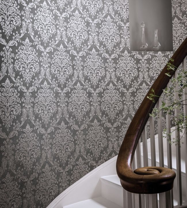 Riverside Damask Wallpaper - Oyster/Pearl - DWAP216287 - Sanderson - Morris Wallpaper