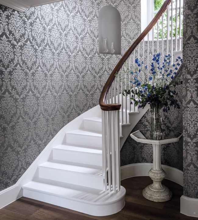 Riverside Damask Wallpaper - Oyster/Pearl - DWAP216287 - Sanderson - Morris Wallpaper