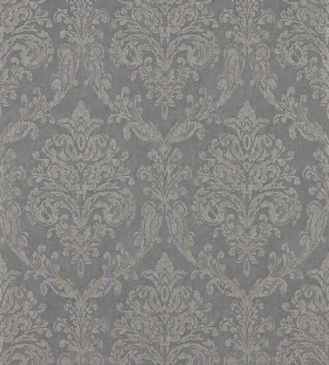 Riverside Damask Wallpaper - Steel/Silver - DWAP216291 - Sanderson - Morris Wallpaper