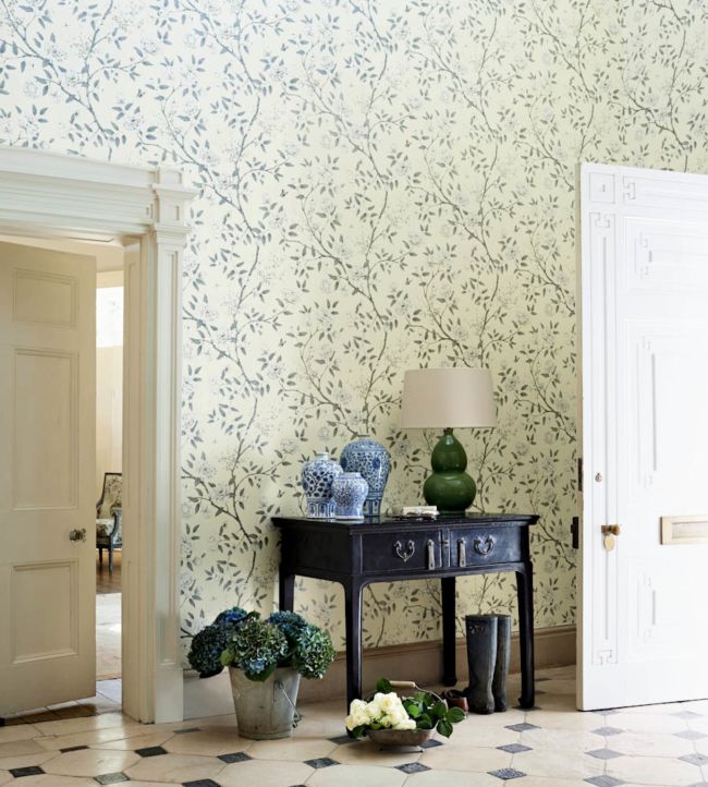 Romeys Garden Wallpaper - Silver - ZWOO311333 - Zoffany - Morris Wallpaper