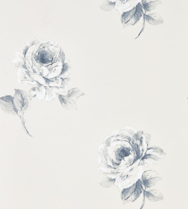 Rosa Wallpaper - Indigo - DWAP216277 - Sanderson - Morris Wallpaper