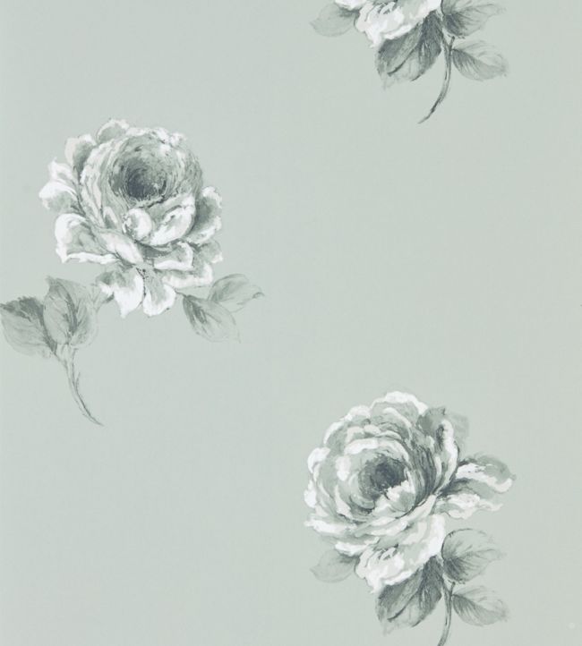 Rosa Wallpaper - Mint - DWAP216278 - Sanderson - Morris Wallpaper