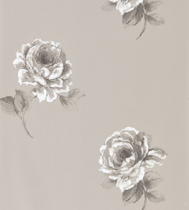 Rosa Wallpaper - Silver - DWAP216279 - Sanderson - Morris Wallpaper