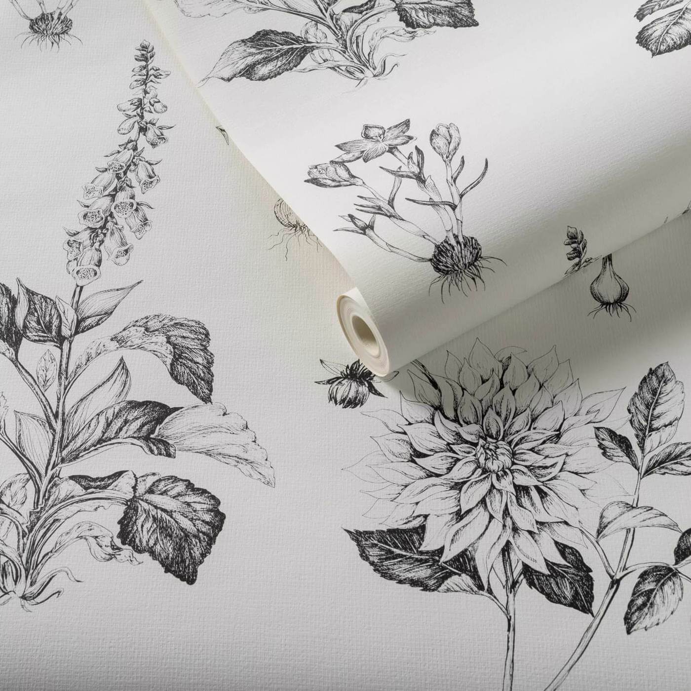 Roseraie Wallpaper - Charcoal - Clarke & Clarke - W0197/02 - Morris Wallpaper