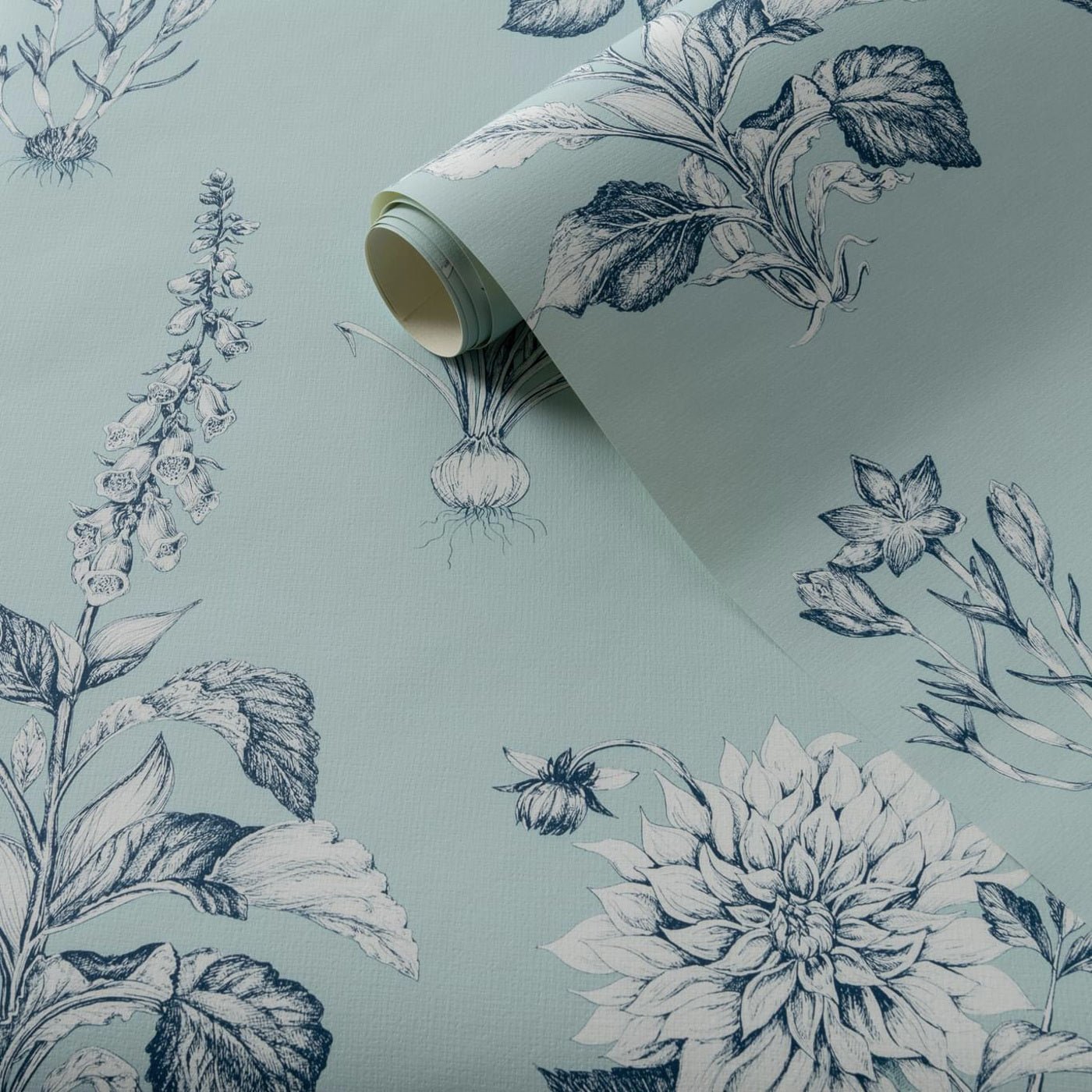 Roseraie Wallpaper - Seaglass - Clarke & Clarke - W0197/04 - Morris Wallpaper