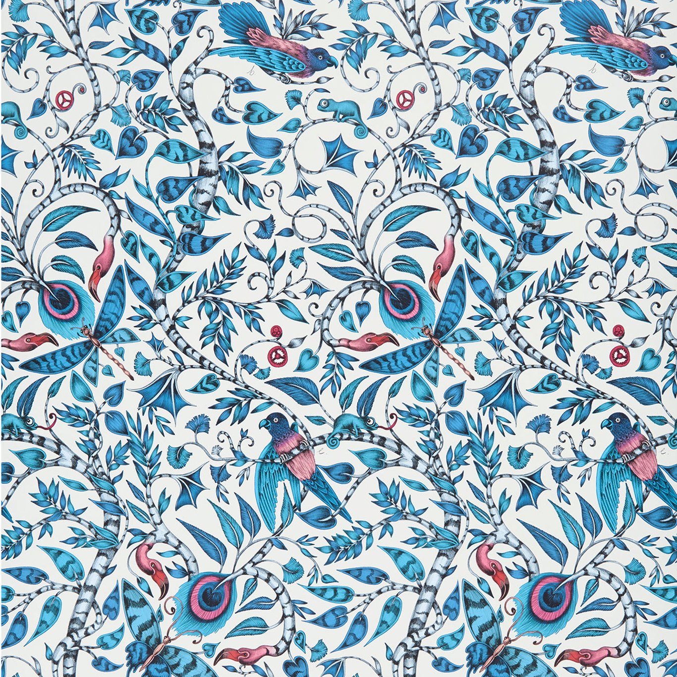 Rousseau Wallpaper - Blue - Clarke & Clarke - W0104/01 - Morris Wallpaper