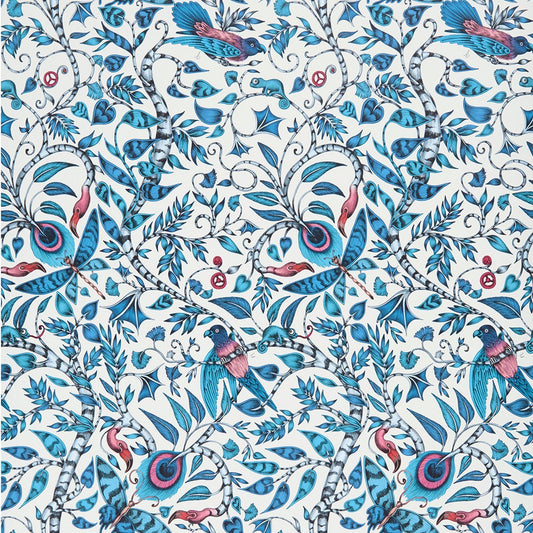 Rousseau Wallpaper - Blue - Clarke & Clarke - W0104/01 - Morris Wallpaper