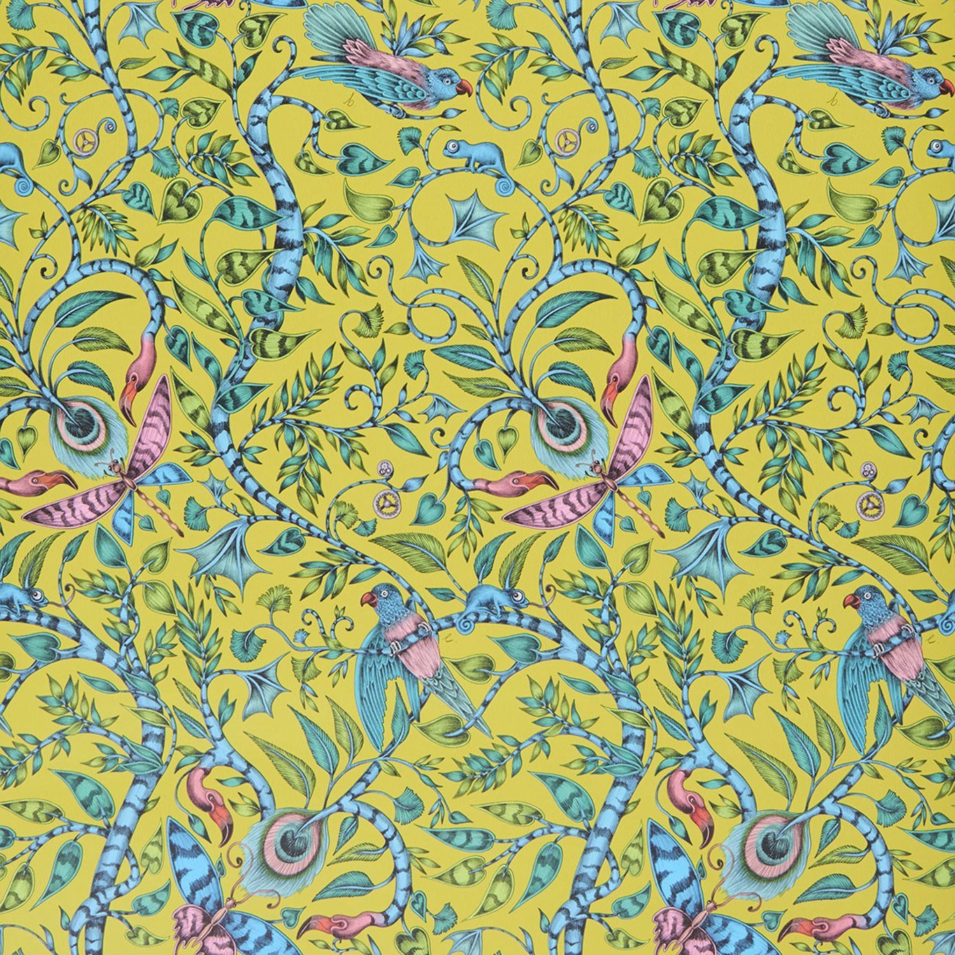 Rousseau Wallpaper - Lime - Clarke & Clarke - W0104/04 - Morris Wallpaper