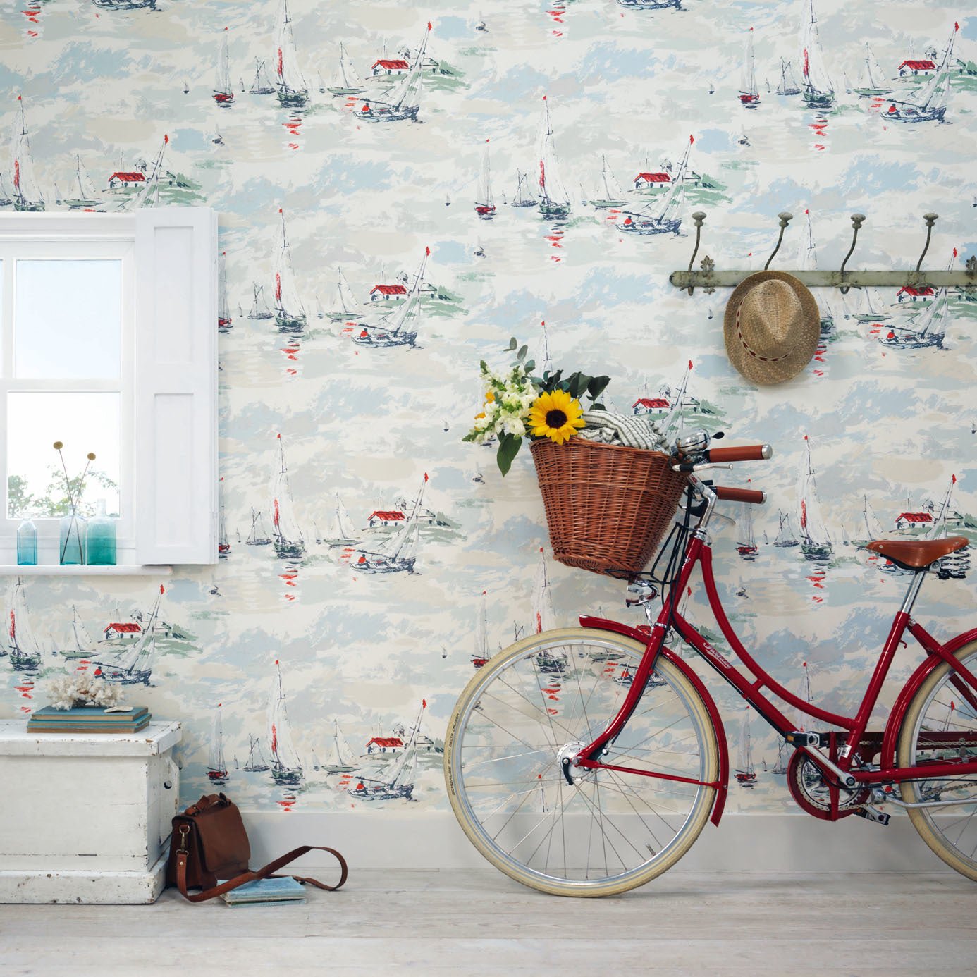 Sail Away Wallpaper - Sea Green - Sanderson - DVIN214588 - Morris Wallpaper