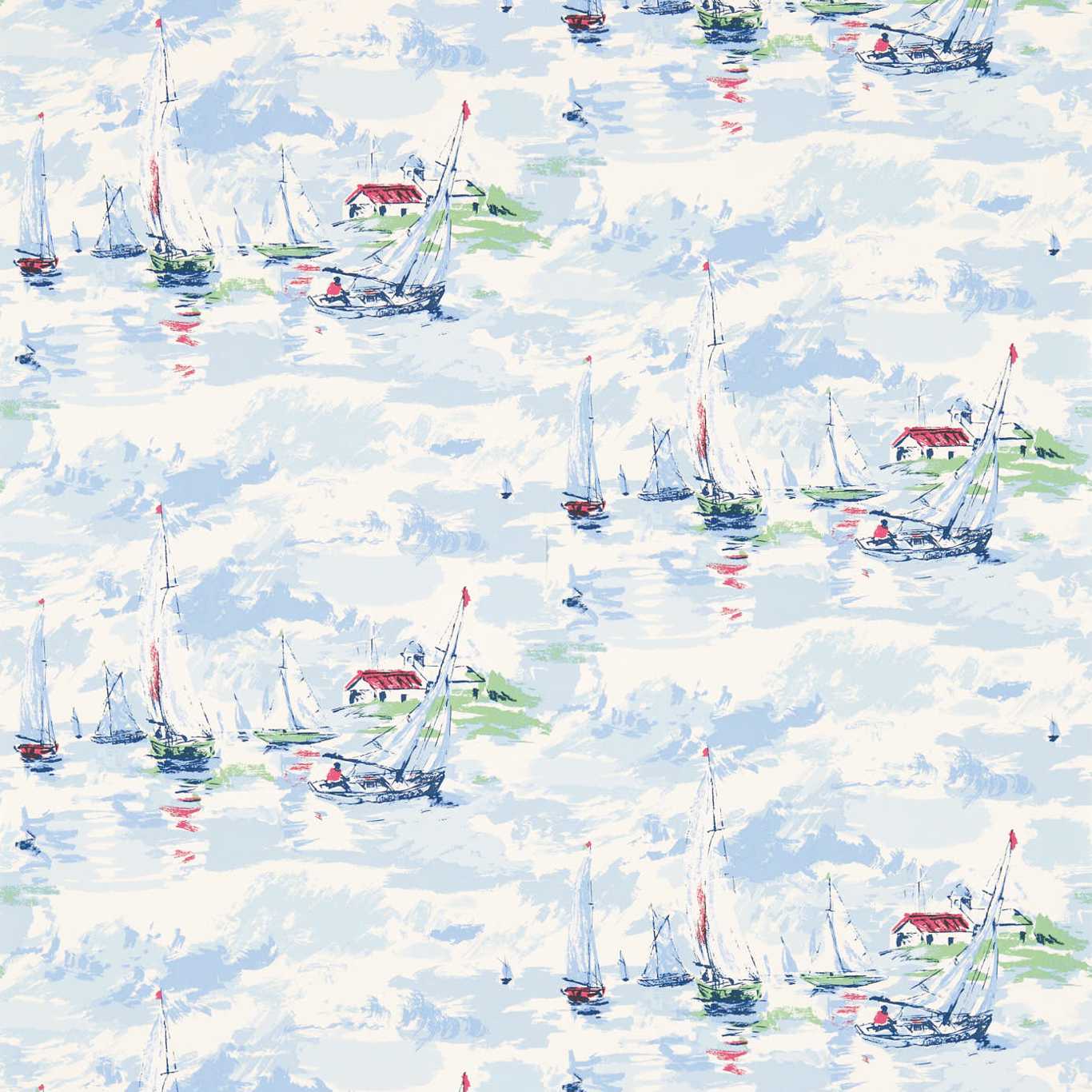Sail Away Wallpaper - Sky Blue - DVIN214590 - Sanderson - One Sixty - Morris Wallpaper