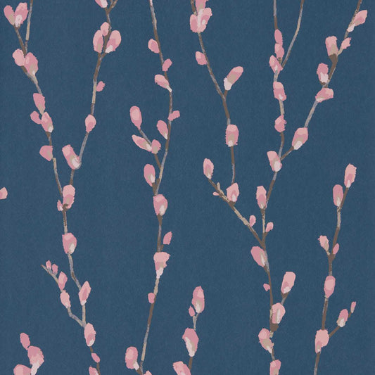 Salice Wallpaper - Rose/Navy - Harlequin - HSTO111471 - Morris Wallpaper