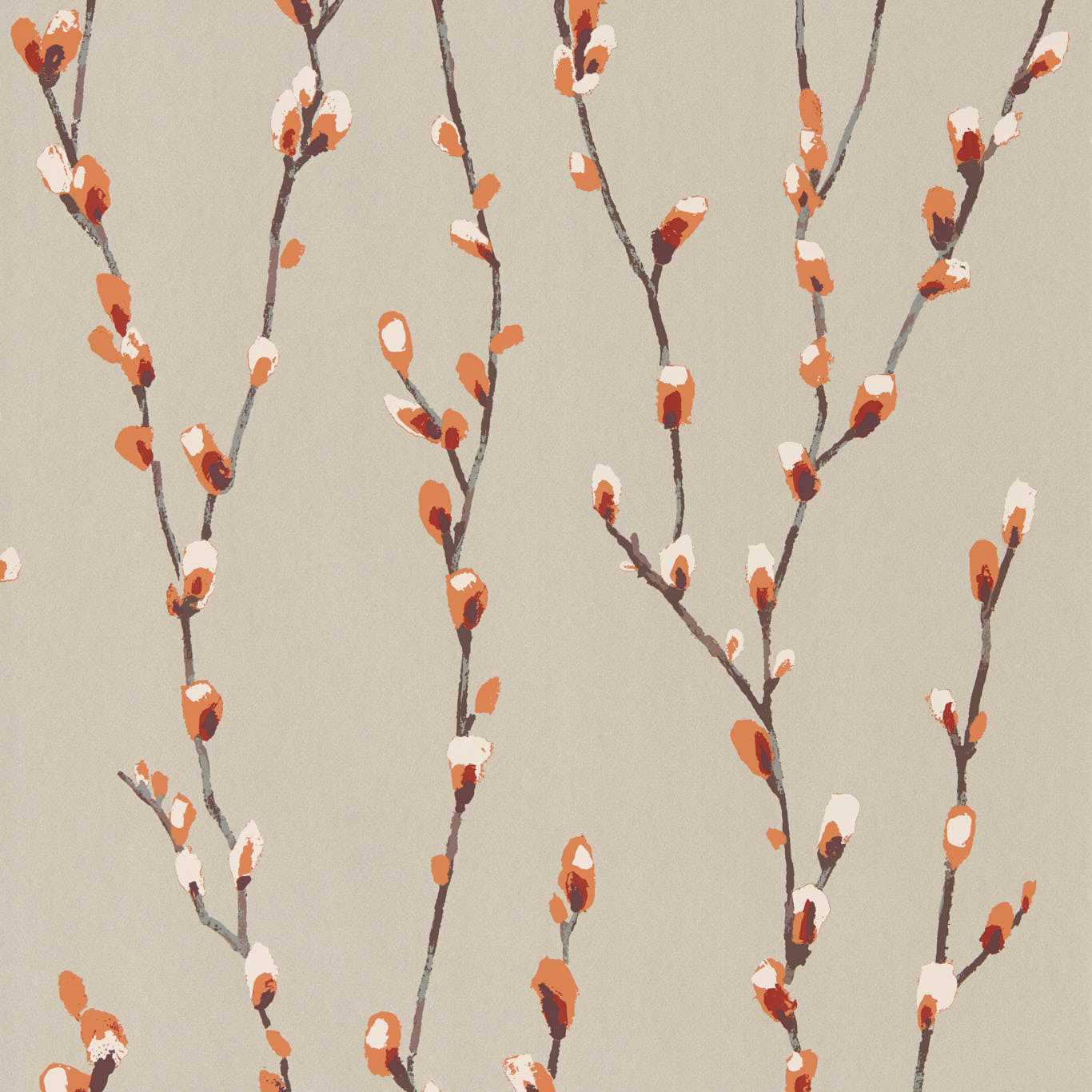 Salice Wallpaper - Tangerine/Gilver - Harlequin - HSTO111470 - Morris Wallpaper