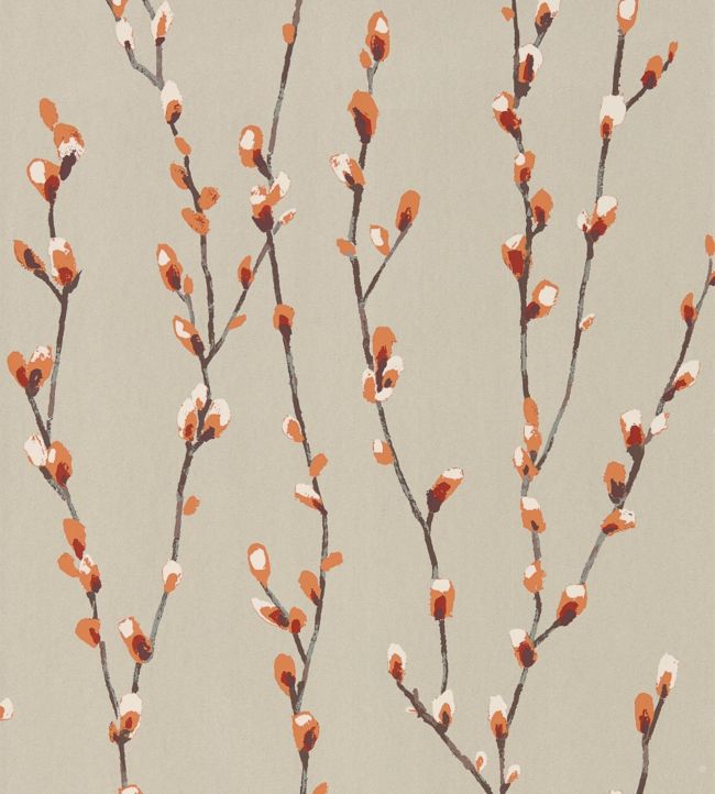 Salice Wallpaper - Tangerine/Gilver - HSTO111470 - Harlequin - Morris Wallpaper