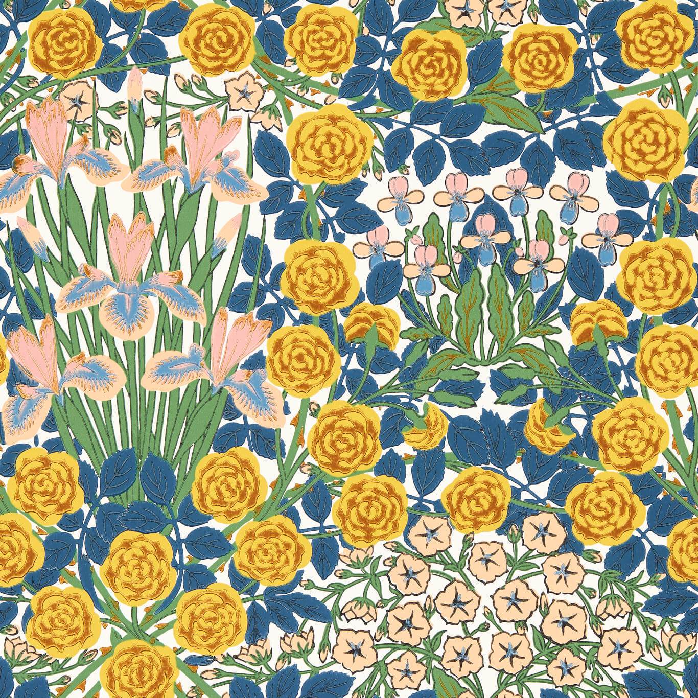 Sanderson - Campanula Autumn Garden Wallpaper - MVOW217353 - Morris Wallpaper