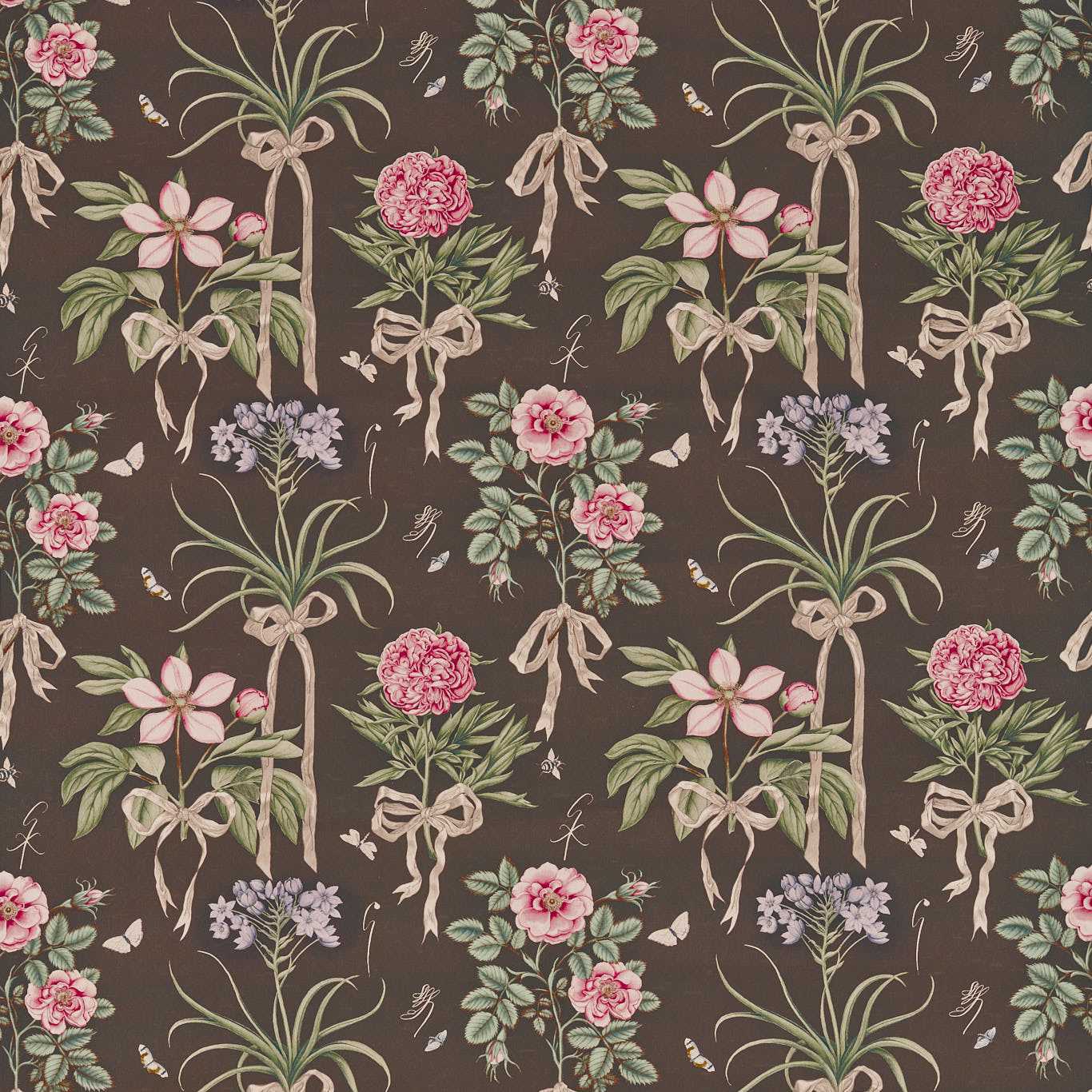 Sanderson - Cupid's Beau Morel/Mantle Fabric - DGDF227186 - Morris Wallpaper