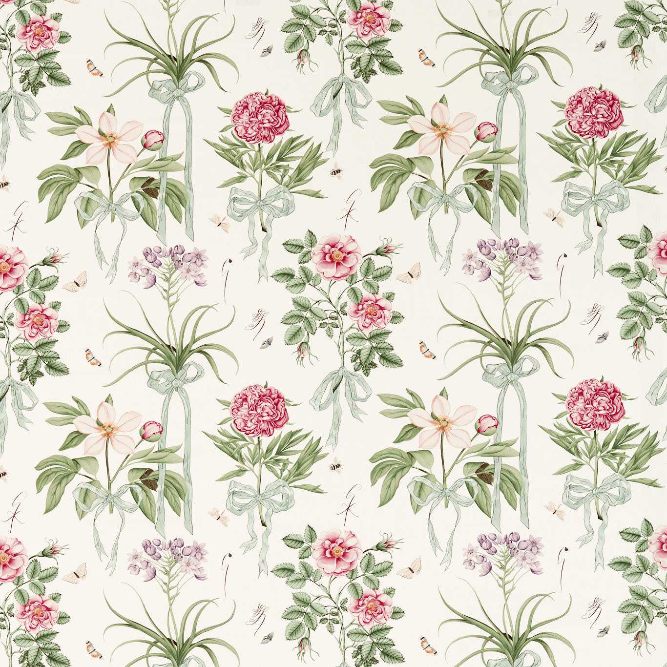 Sanderson - Cupid's Beau Parchment/Madder Fabric - DGDF227185 - Morris Wallpaper