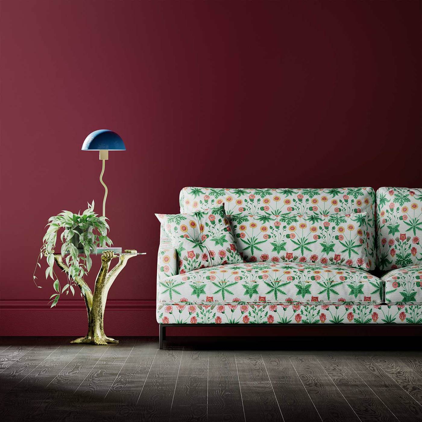 Sanderson - Daisy Strawberry Fields Fabric - AARC520009 - Morris Wallpaper