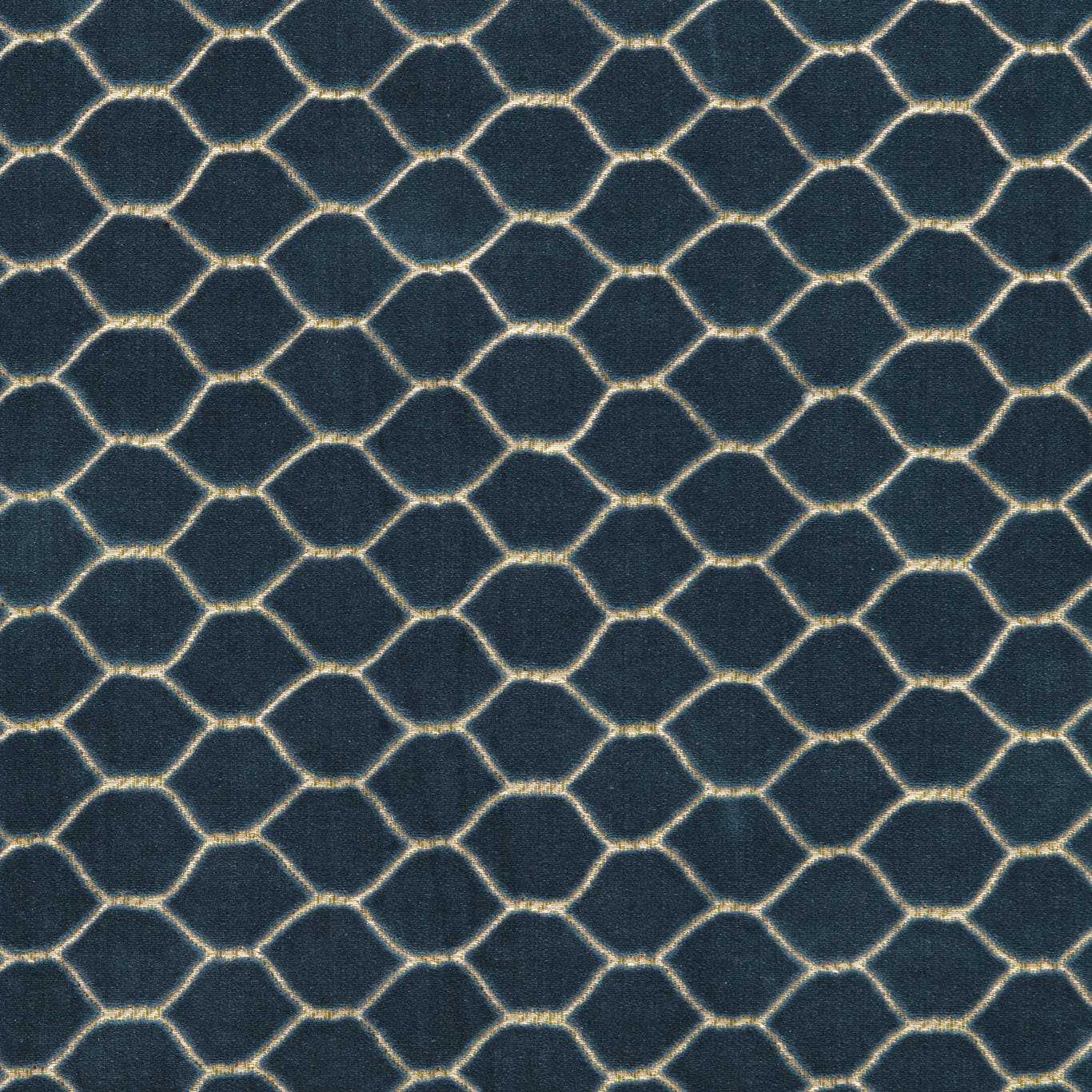Sanderson - Faraday Velvet Atlantic Fabric - DGDV237414 - Morris Wallpaper