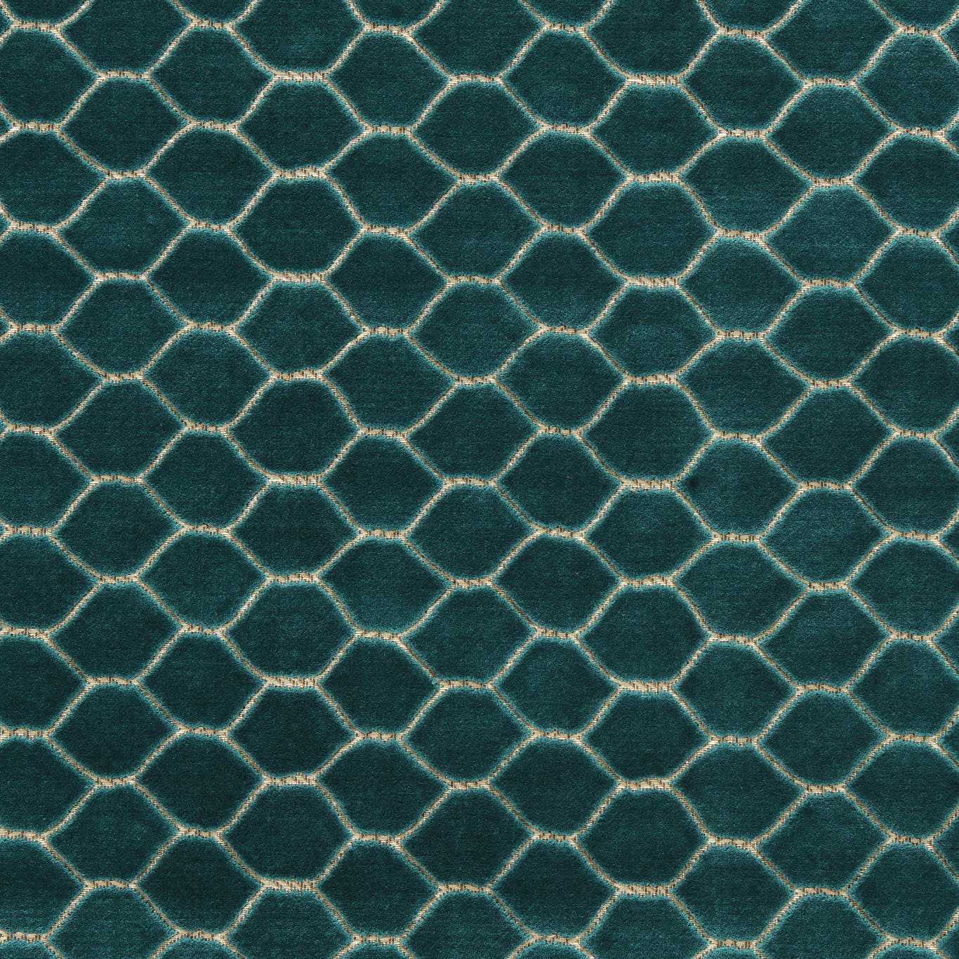 Sanderson - Faraday Velvet Malachite Fabric - DGDV237415 - Morris Wallpaper